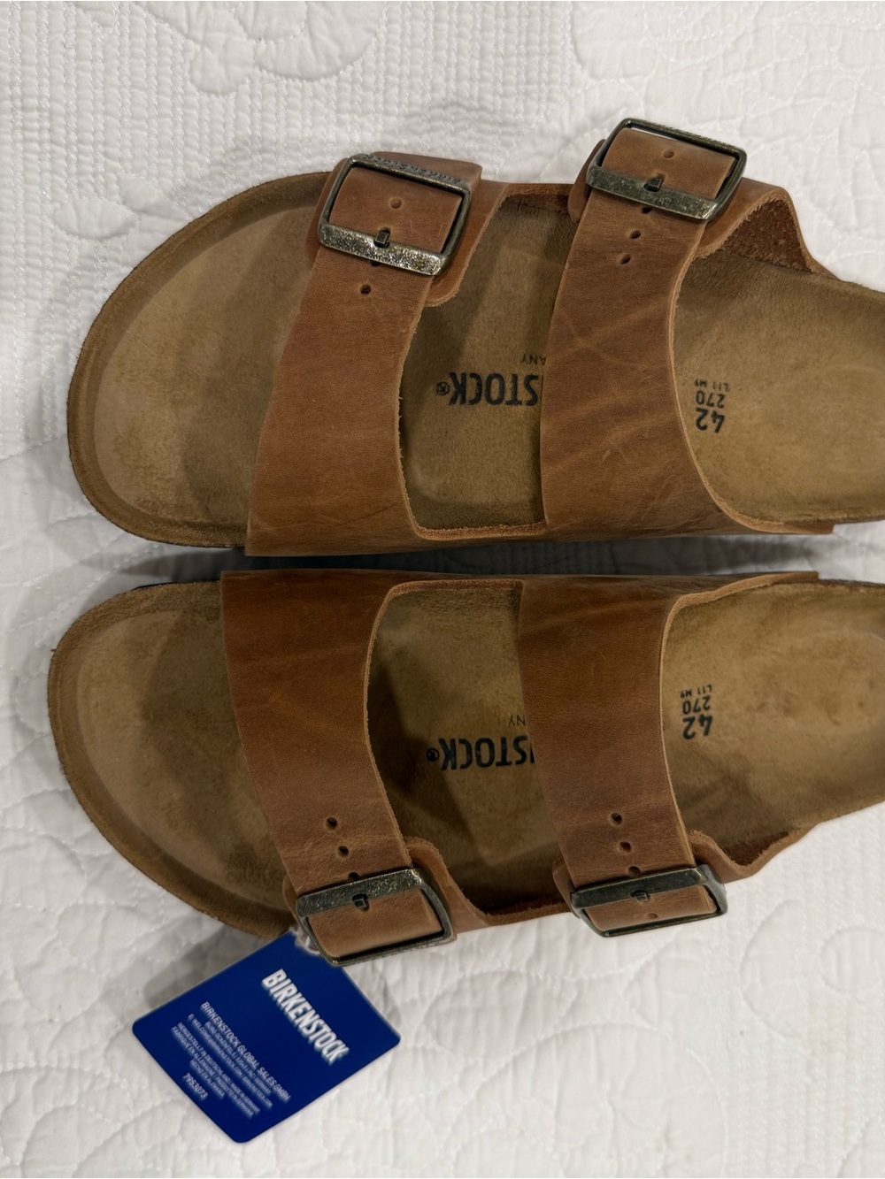 Birkenstock Men's Brown Leather Two-Strap Sandals - Picture 14 of 15